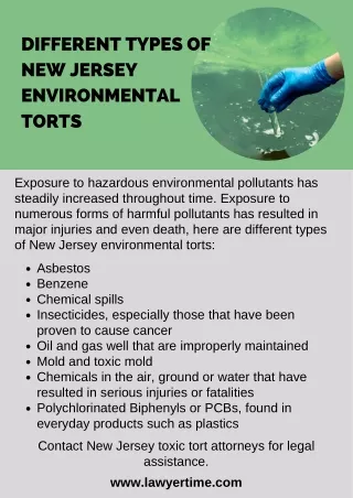 Different Types of New Jersey Environmental Torts