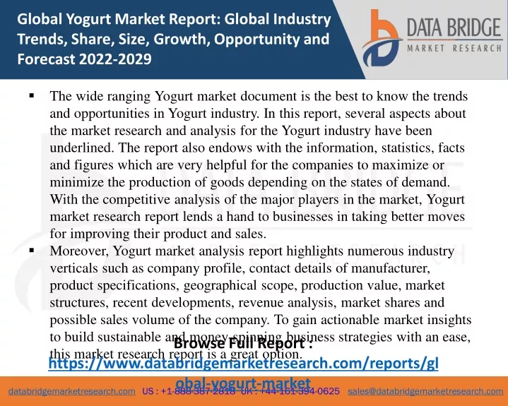 global yogurt market report global industry