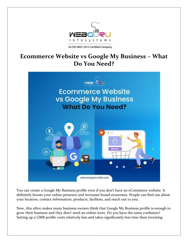 ecommerce website vs google my business what