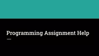 Programming Assignment Help from Best Experts Programmers