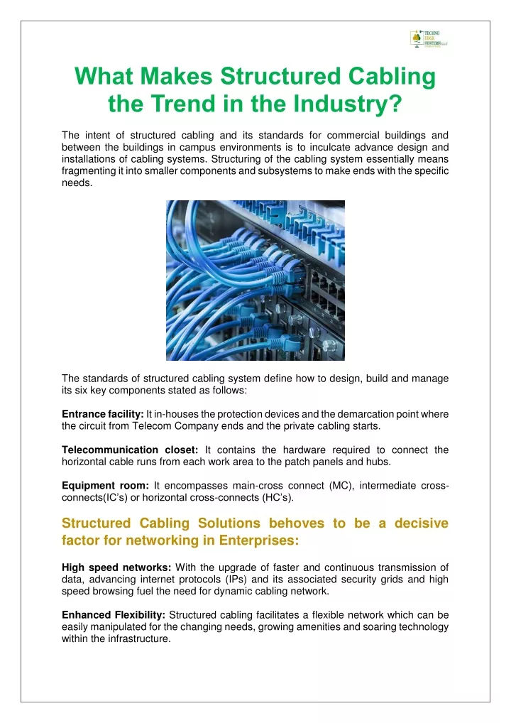 what makes structured cabling the trend