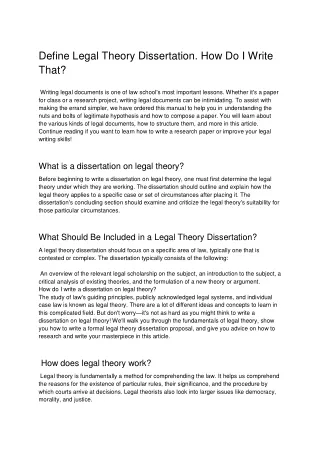 define legal theory dissertation how do i write