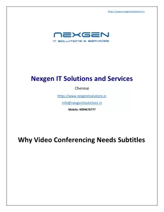 Video Conferencing Services