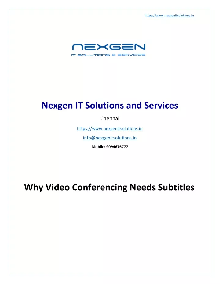 https www nexgenitsolutions in