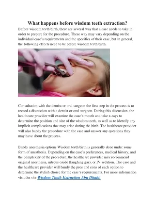 what happens before wisdom teeth extraction