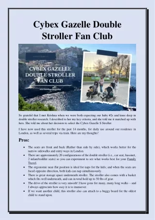 Cybex Gazelle Double Stroller Fan Club