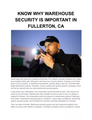 know why warehouse security is important