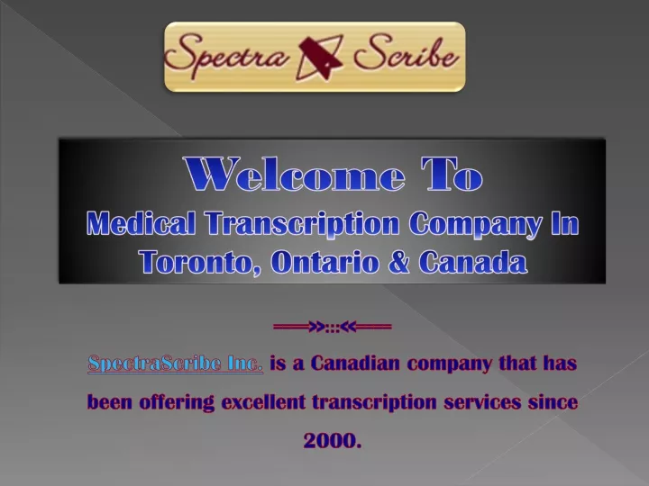 welcome to medical transcription company