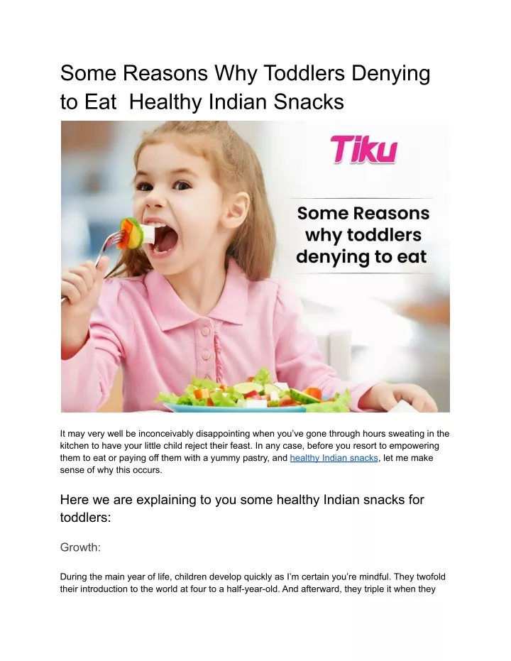 some reasons why toddlers denying to eat healthy