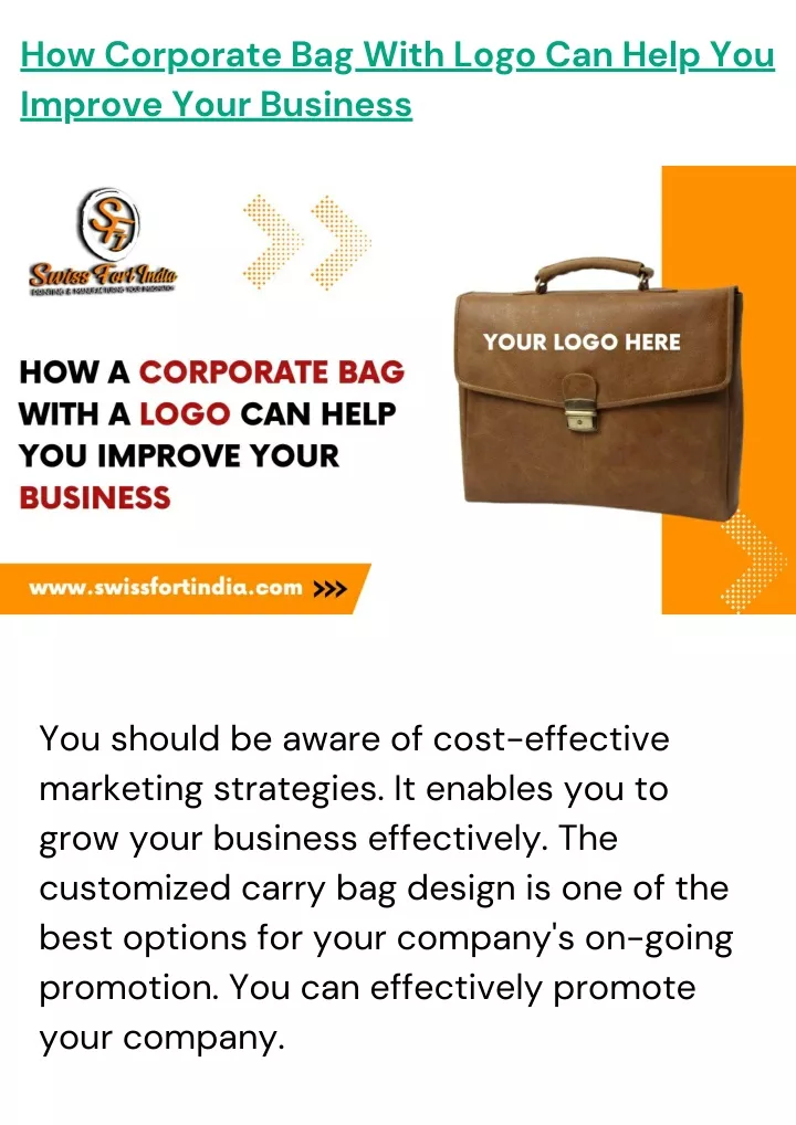 how corporate bag with logo can help you improve