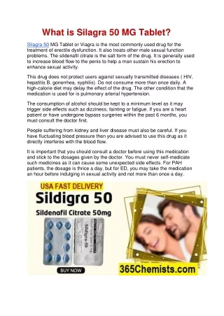 What is Silagra 50 MG Tablet