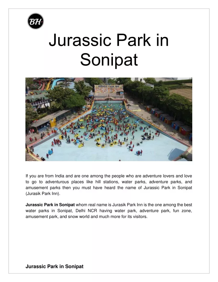 jurassic park in sonipat