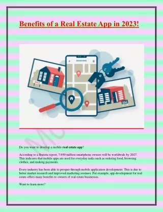 benefits of a real estate app in 2023