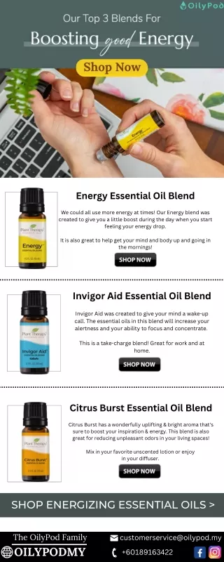 Plant Therapy Energising & Uplifting Essential Oils
