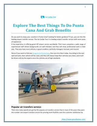 Explore The Best Things To Do Punta Cana And Grab Benefits