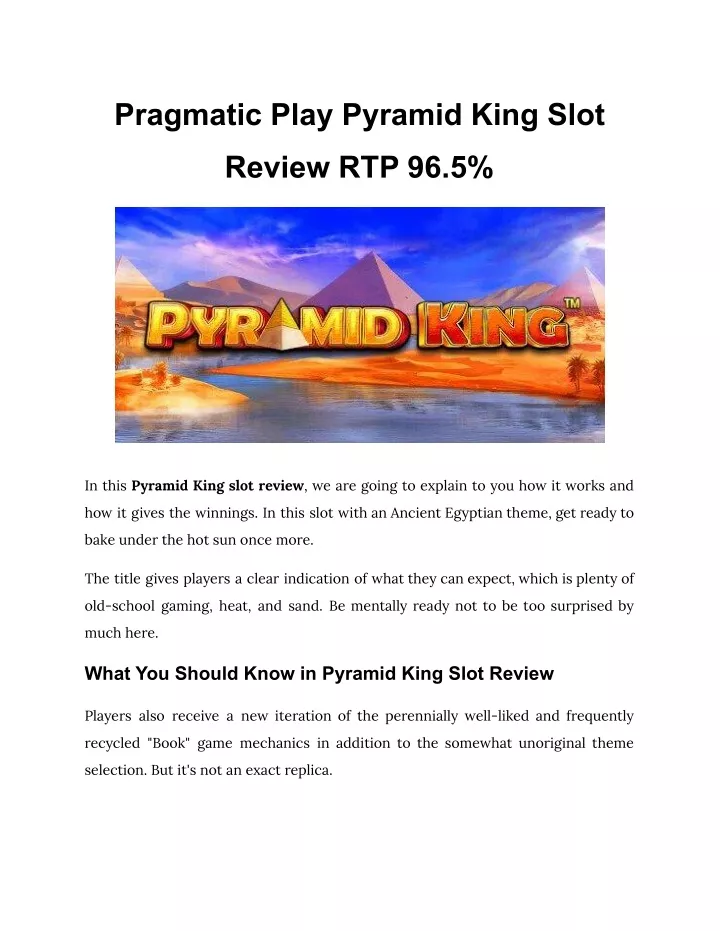 pragmatic play pyramid king slot