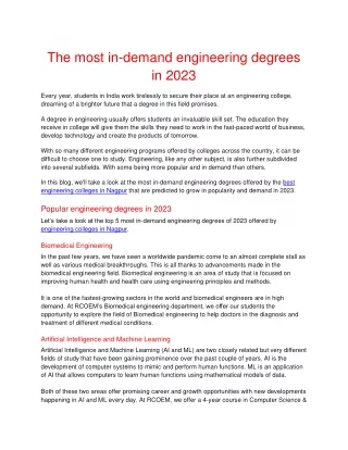 The most in-demand engineering degrees in 2023