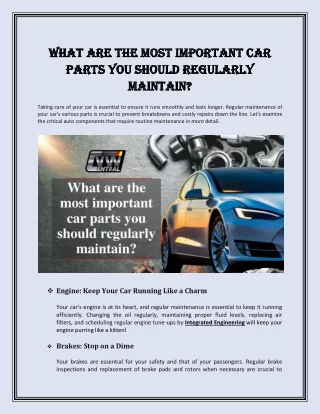 what are the most important car what are the most