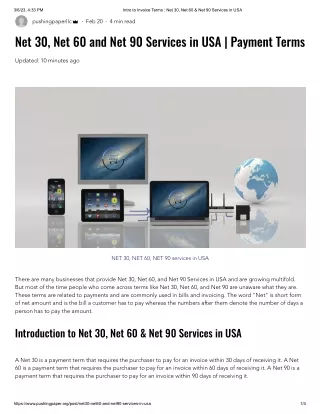 NET 30, NET 60, NET 90 services in USA