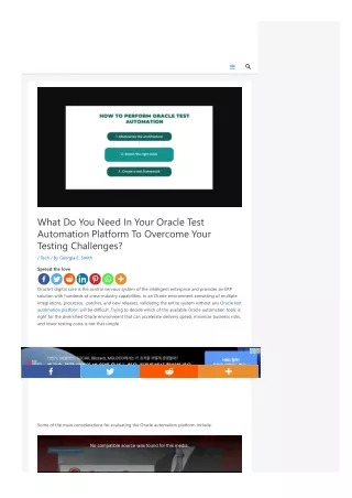 what do you need in your oracle test automation