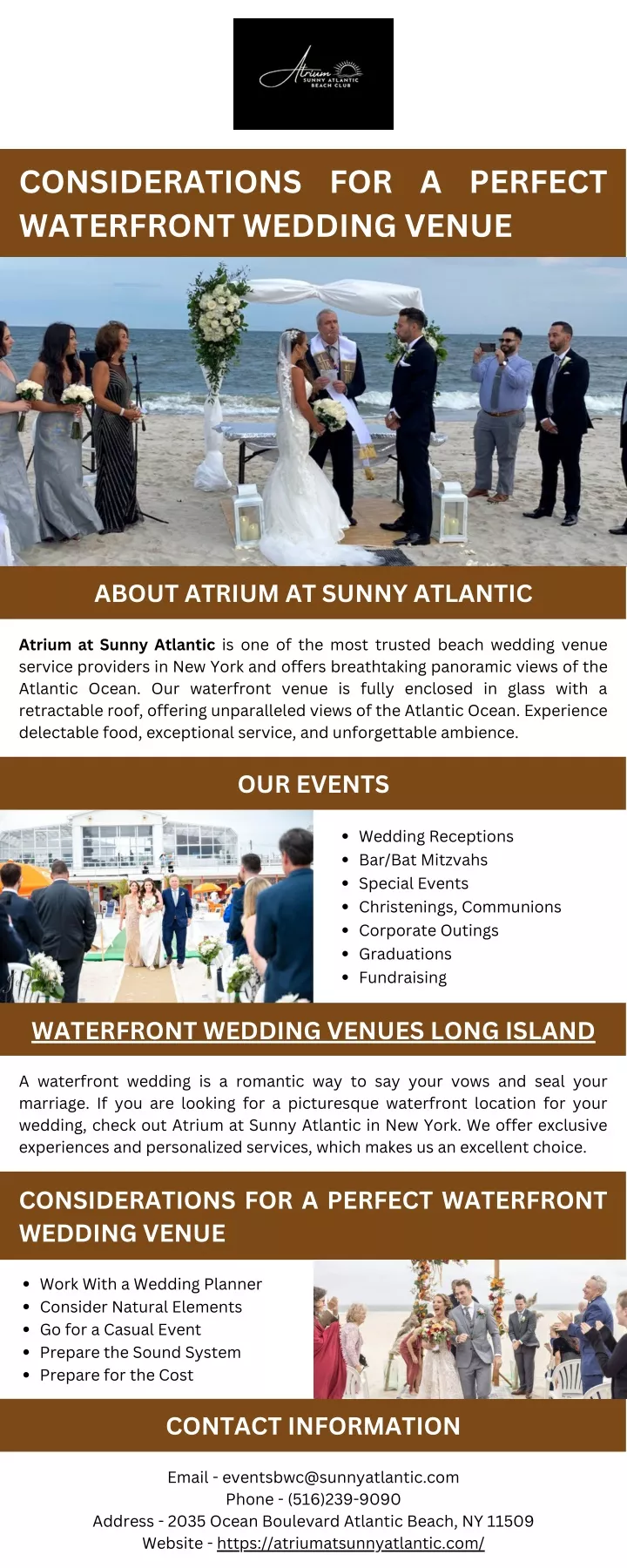 considerations for a perfect waterfront wedding
