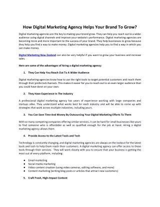 How Digital Marketing Agency Helps Your Brand To Grow