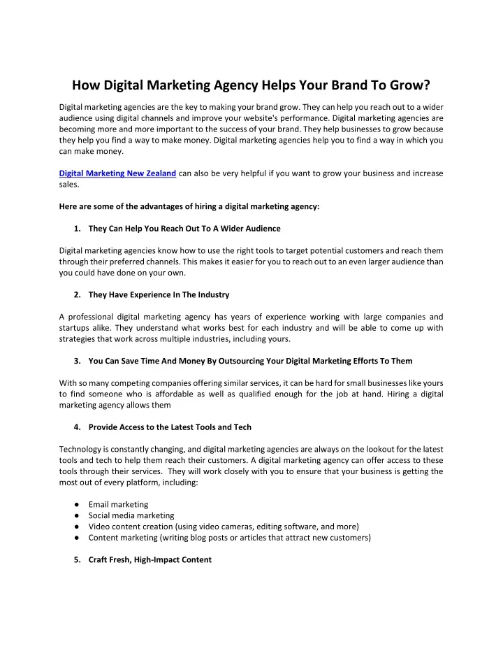 how digital marketing agency helps your brand