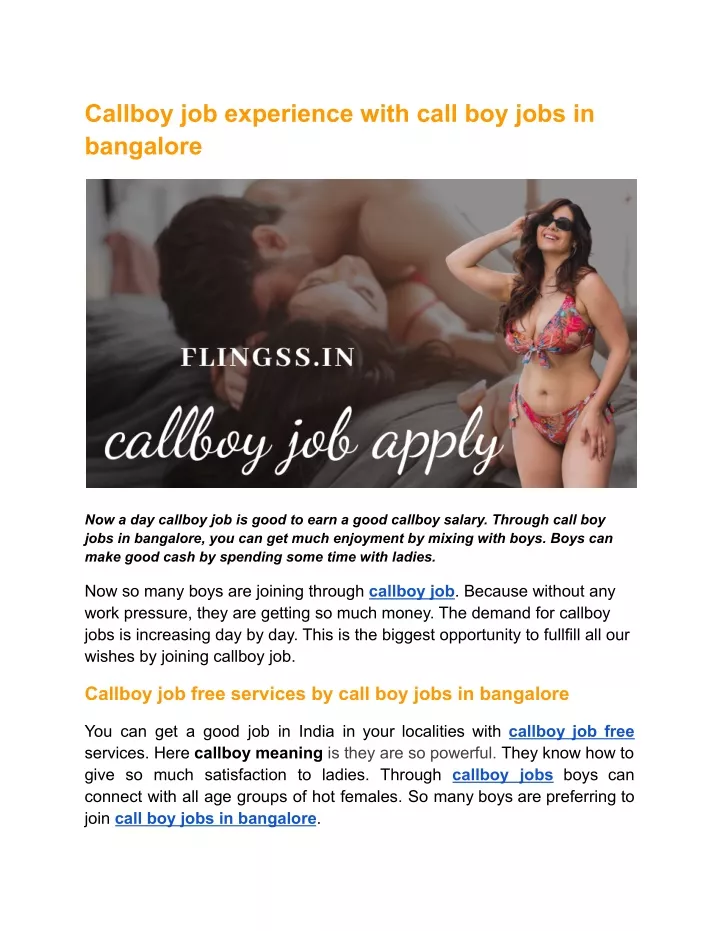 callboy job experience with call boy jobs
