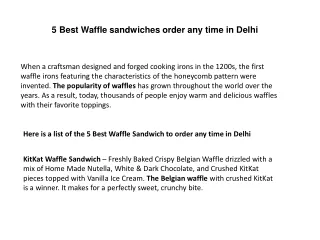 5 Best Waffle sandwiches order any time in Delhi