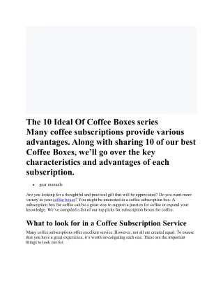 coffee boxes pdf