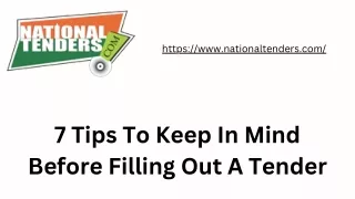 7 Tips To Keep In Mind Before Filling Out A Tender
