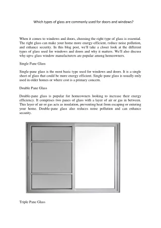 which types of glass are commonly used for doors