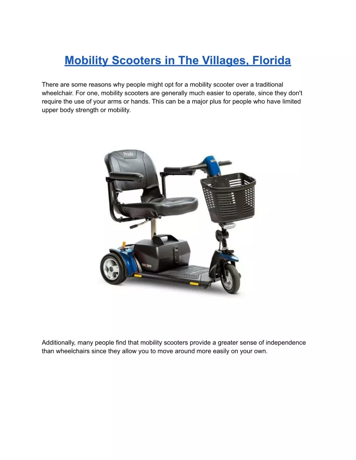 mobility scooters in the villages florida