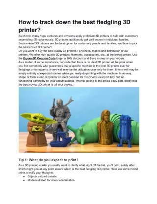 how to track down the best fledgling 3d printer