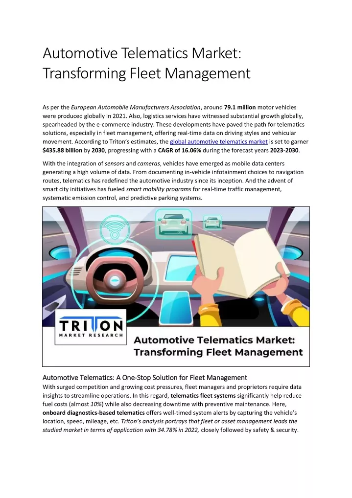 automotive telematics market transforming fleet