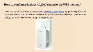 how to configure linksys ac2200 extender via wps method
