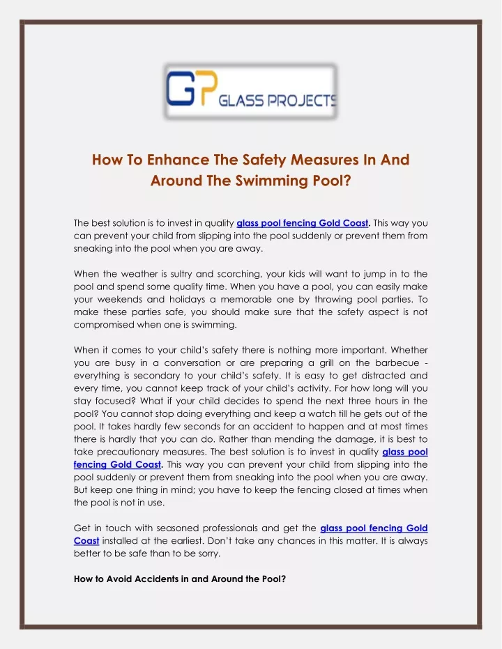 how to enhance the safety measures in and around