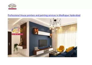 Professional House painters and painting services in Madhapur Hyderabad