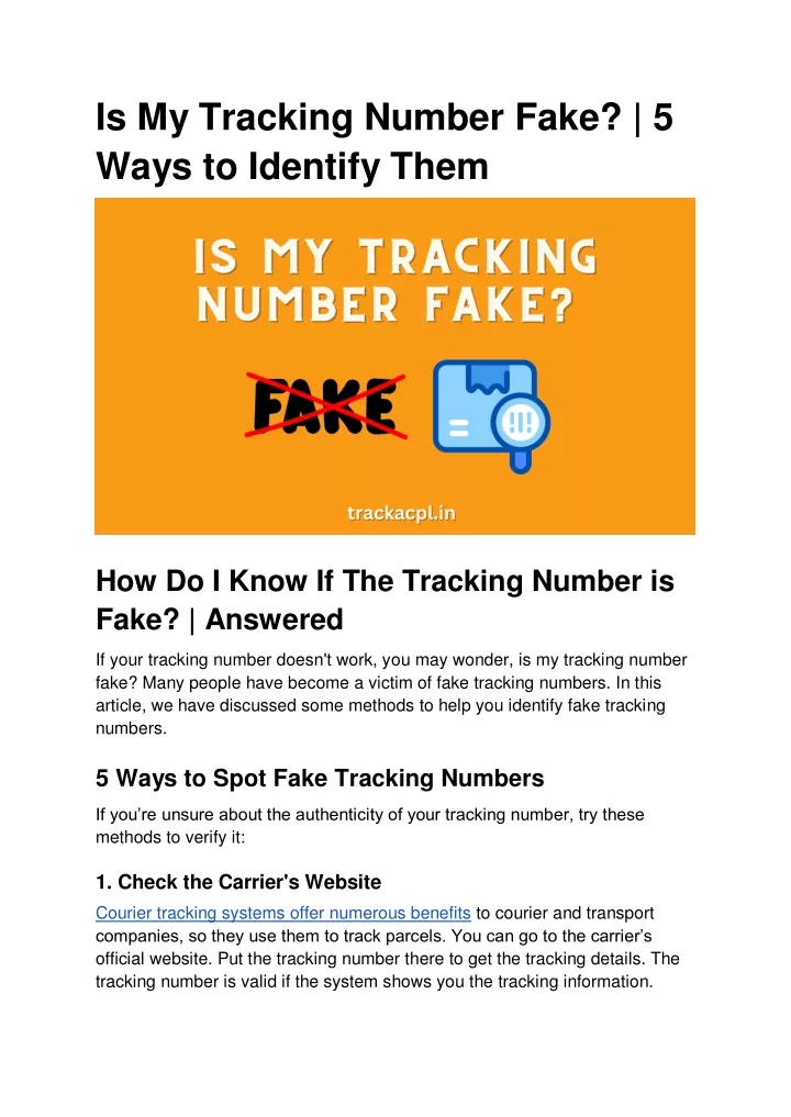 is my tracking number fake 5 ways to identify them