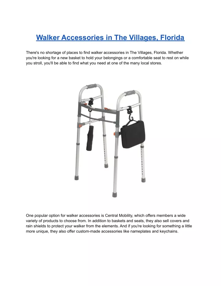 walker accessories in the villages florida