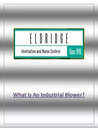 Industrial Blowers (File)