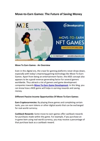 move to earn games the future of saving money