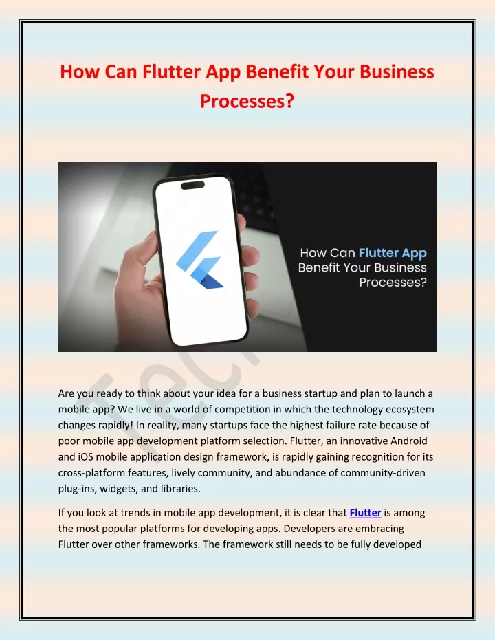 how can flutter app benefit your business