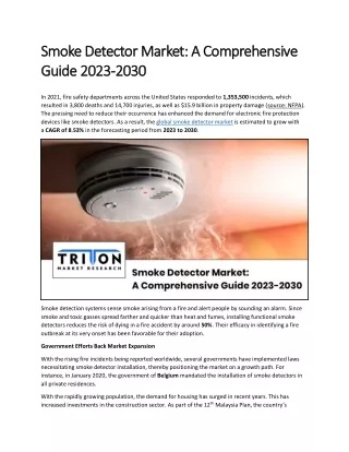 smoke detector market a comprehensive smoke