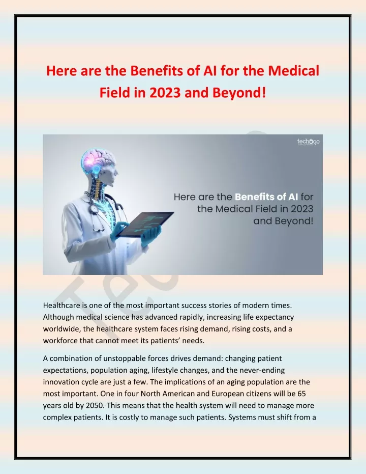 here are the benefits of ai for the medical field