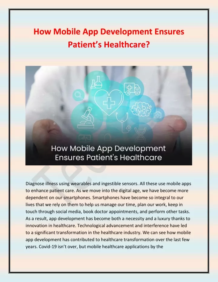 how mobile app development ensures patient