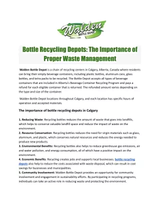 Bottle Recycling Depots_ The Importance of Proper Waste Management