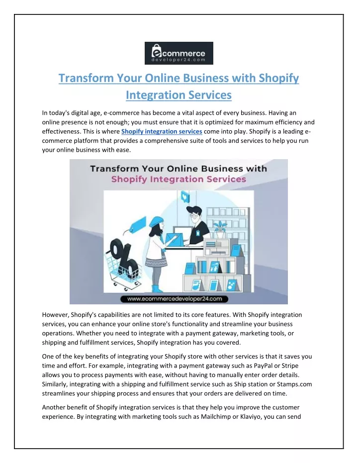 transform your online business with shopify