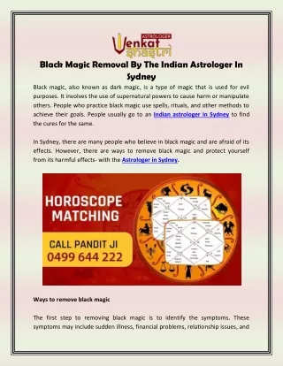 Black Magic Removal By The Indian Astrologer In Sydney