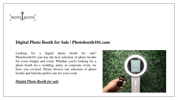 digital photo booth for sale photobooth101 com